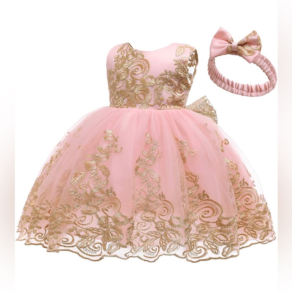 Baby Formal Dress with Headwear